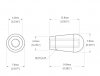 Lever guitar switch knob (tip)- metal nickel
